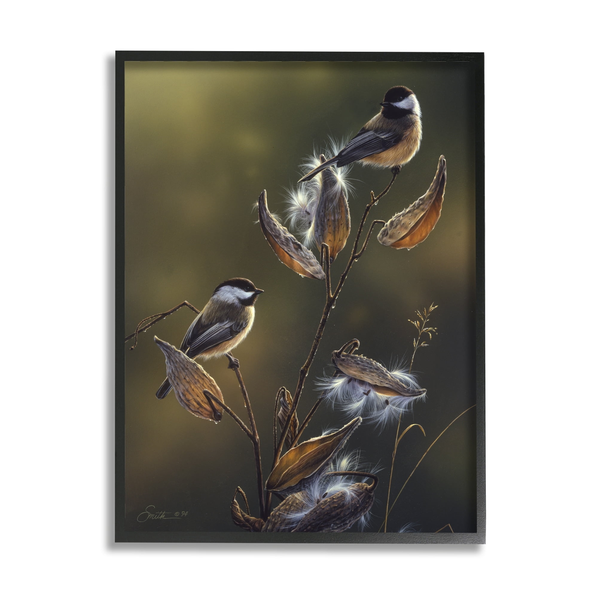 Stupell Industries Sunlit Nature Birds Perched Animals & Insects Painting Black Framed Art Print Wall Art