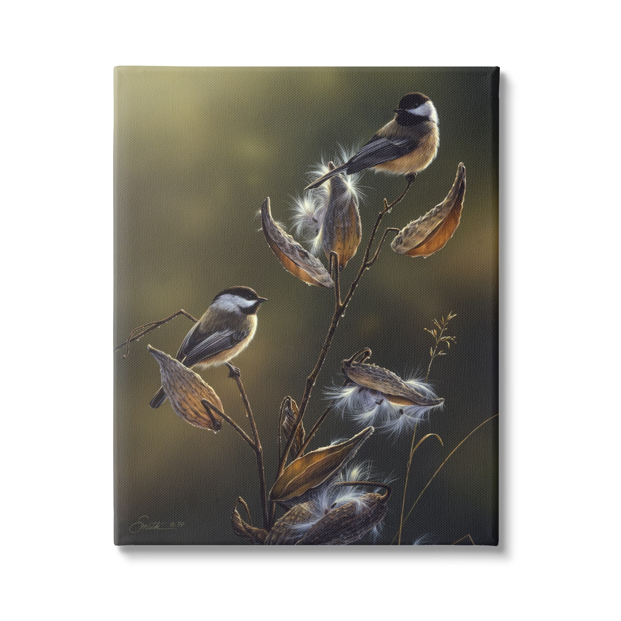 Sunlit Nature Birds Perched on Branch Canvas Wall Art, 24 x 30