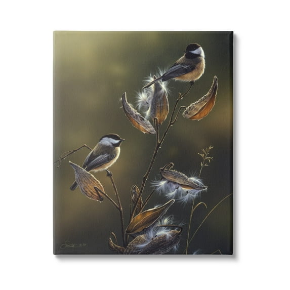 Stupell Industries Sunlit Nature Birds Perched Animals & Insects Painting Gallery Wrapped Canvas Print Wall Art