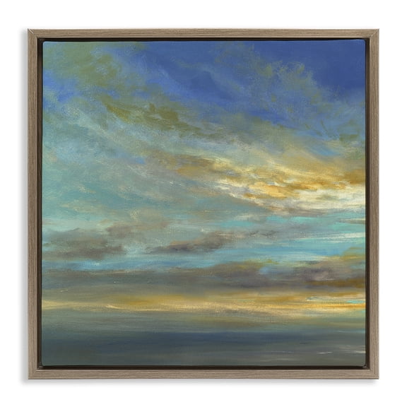Stupell Industries Sunlit October Sky Brown Framed Floater Canvas Wall Art design by Sheila Finch, 18 x 18