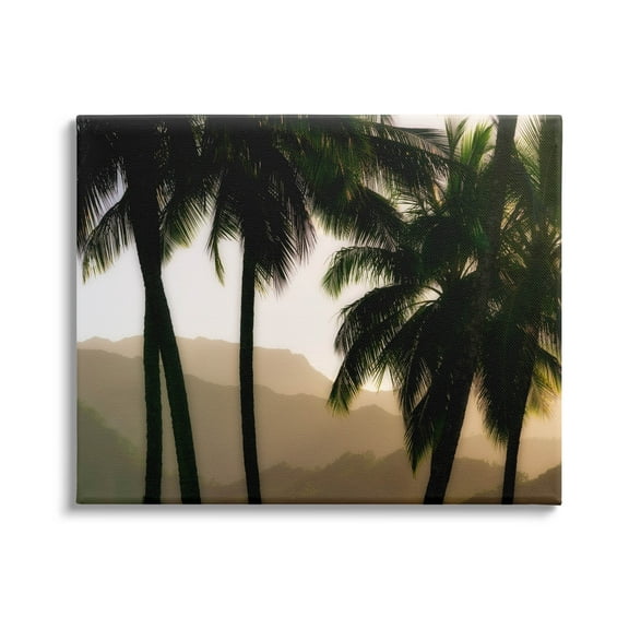 Stupell Industries Sunlit Palm Trees Mountain Peaks Photograph Gallery Wrapped Canvas Print Wall Art, Design by Dennis Frates