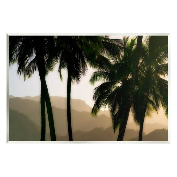 Stupell Industries Sunlit Palm Trees Mountain Peaks Photograph Unframed Art Print Wall Art, Design by Dennis Frates