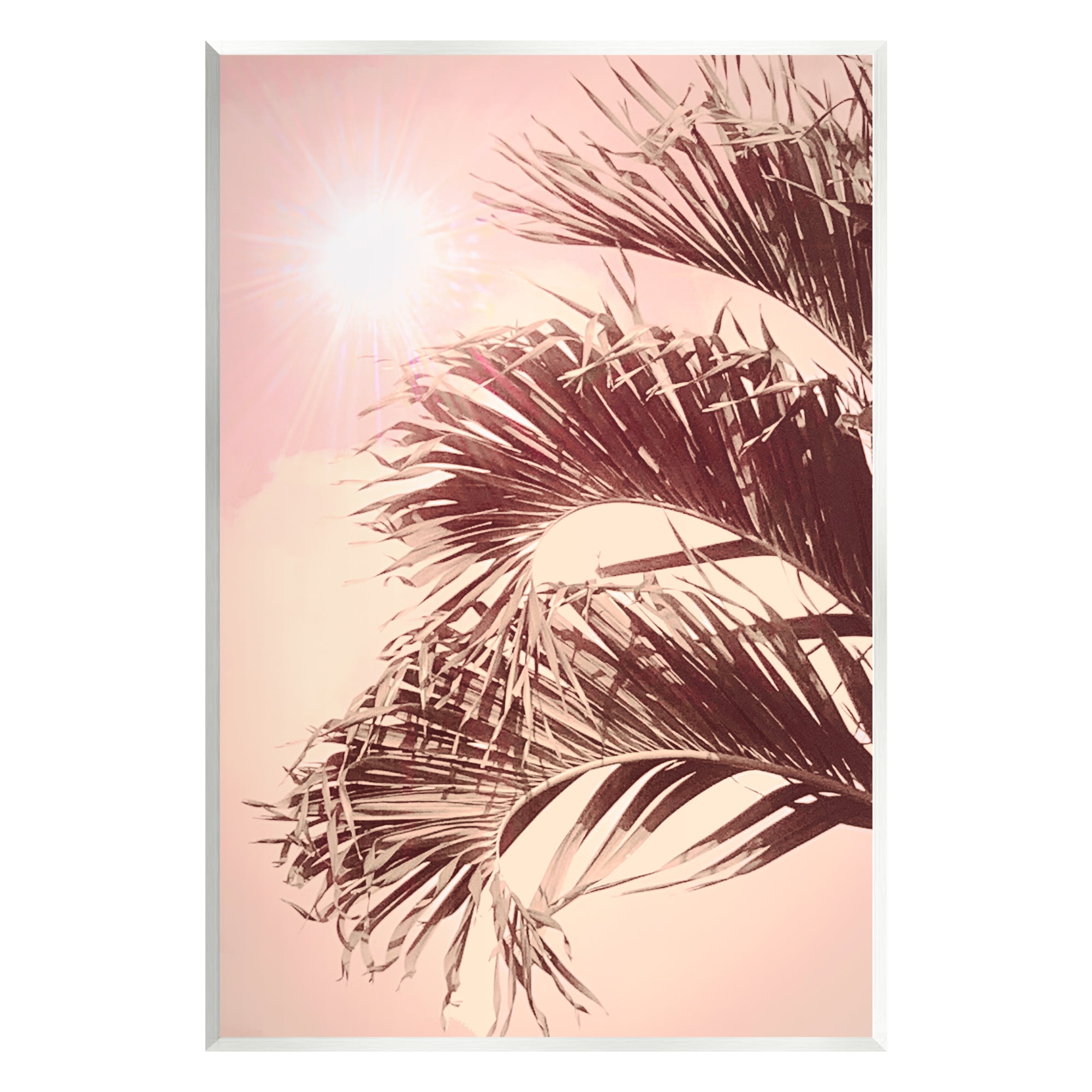 Sunlit Palms Pink Sky Botanical MDF Wood Wall Art