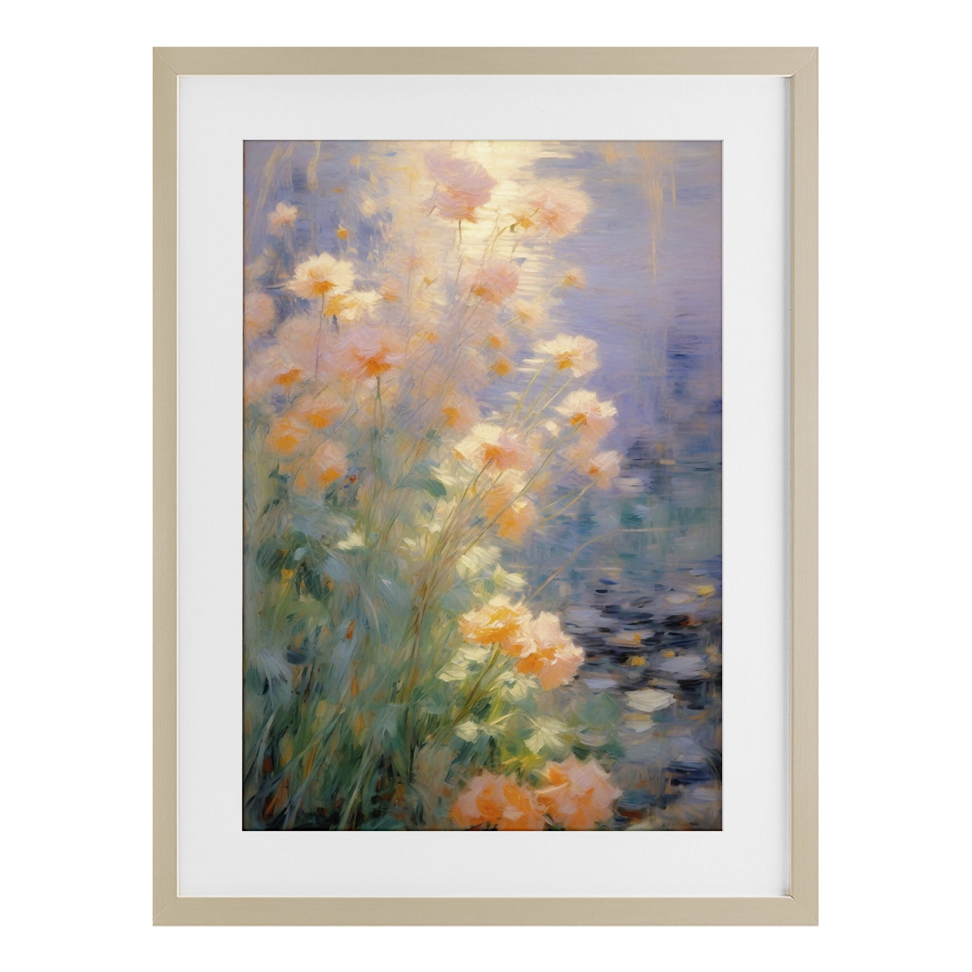 Stupell Industries Sunlit Pastel Blossoms Impression Birch Framed Print Under Glass, design by Angie Hawke