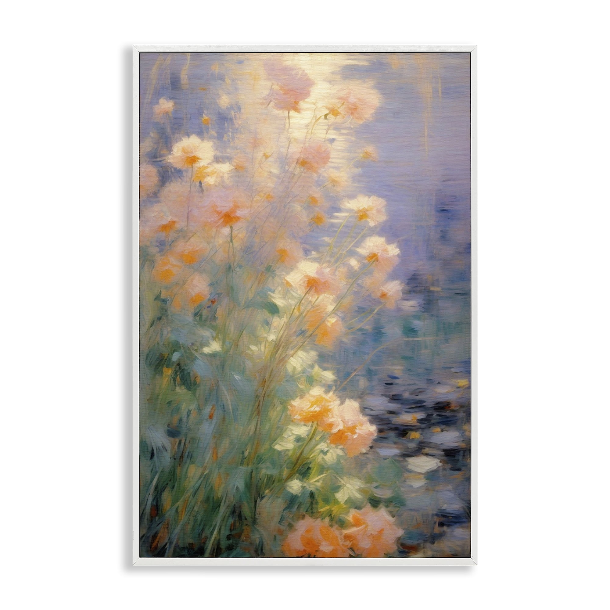 Stupell Industries Sunlit Pastel Blossoms Impression White Framed Giclee Art, design by Angie Hawke