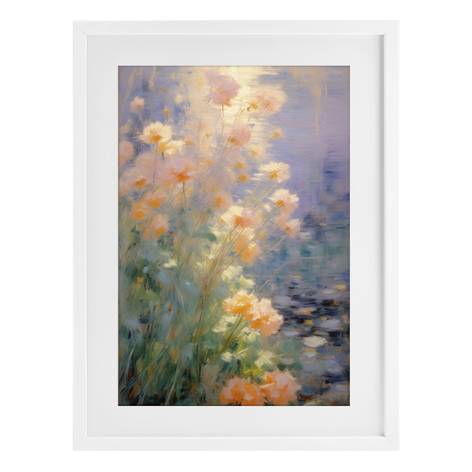 Stupell Industries Sunlit Pastel Blossoms Impression White Framed Print Under Glass, design by Angie Hawke