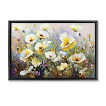Stupell Industries Sunlit Petals Embrace Botanical & Floral Painting Black Floater Framed Art Print Wall Art, 25 x 17