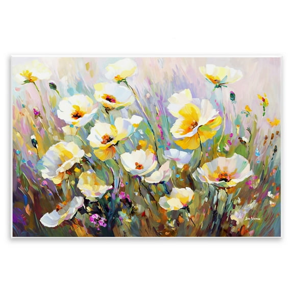 Stupell Industries Sunlit Petals Embrace Botanical & Floral Painting Unframed Art Print Wall Art, 15 x 10