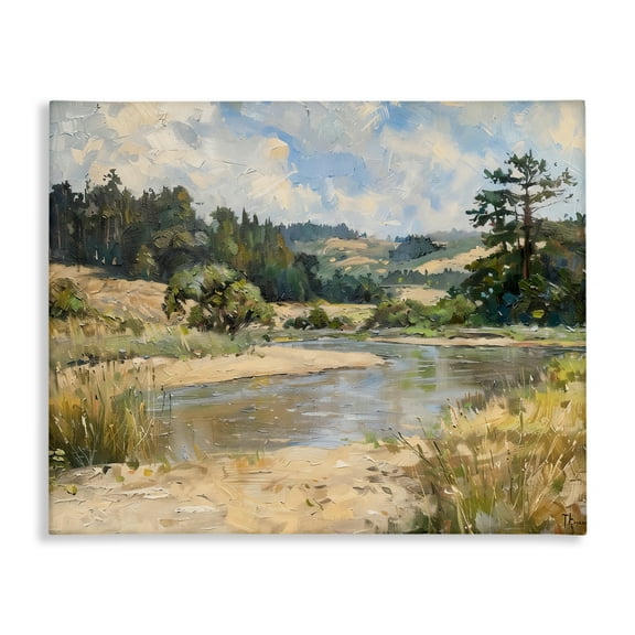 Stupell Industries Sunlit River Landscape Canvas Wall Art design by LSR Creative Studio, 24 x 30