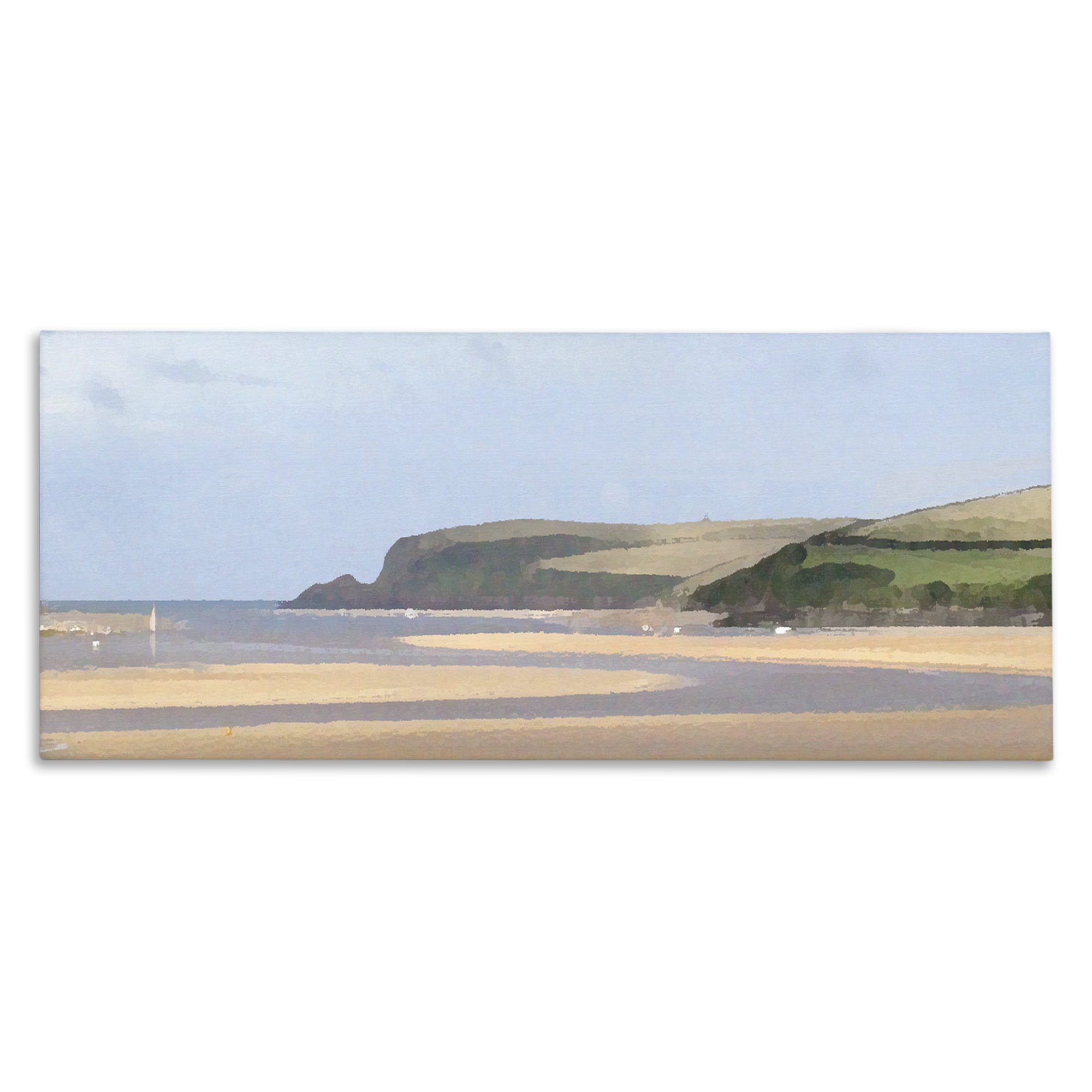 Stupell Industries Sunlit Sands Beach Landscape Painting Gallery Wrapped Canvas Art Print Wall Art, 48 x 20