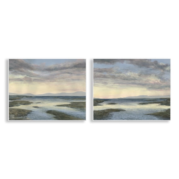 Stupell Industries Sunlit Sea Expanse 2 Piece Wall Plaque Art Set design by Michael Willett, 11 x 14