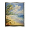 thumbnail image 1 of Stupell Industries Sunlit Shore Scenery Landscape Painting Gray Floater Framed Canvas Art Print Wall Art, 25 x 31, 1 of 10