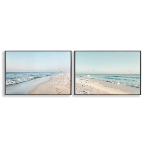 Stupell Industries Sunlit Summer Shores 2 Piece Black Framed Giclee Art Set design by Lazar Studio, 12 x 18