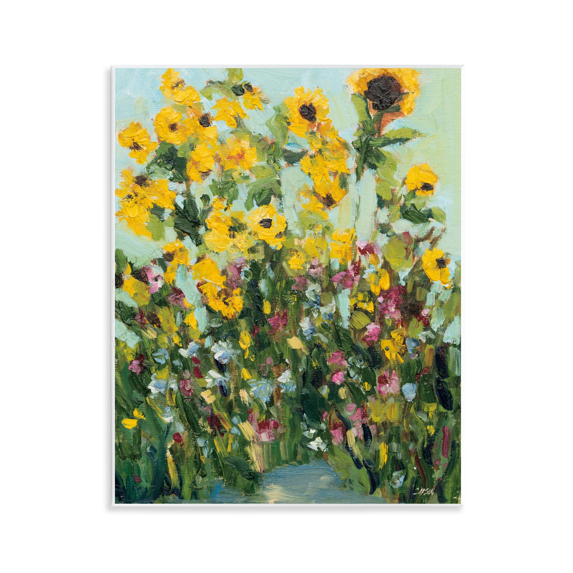 Stupell Industries Sunlit Sunflowers in Garden Wall Plaque Art, design by Carson Overstreet