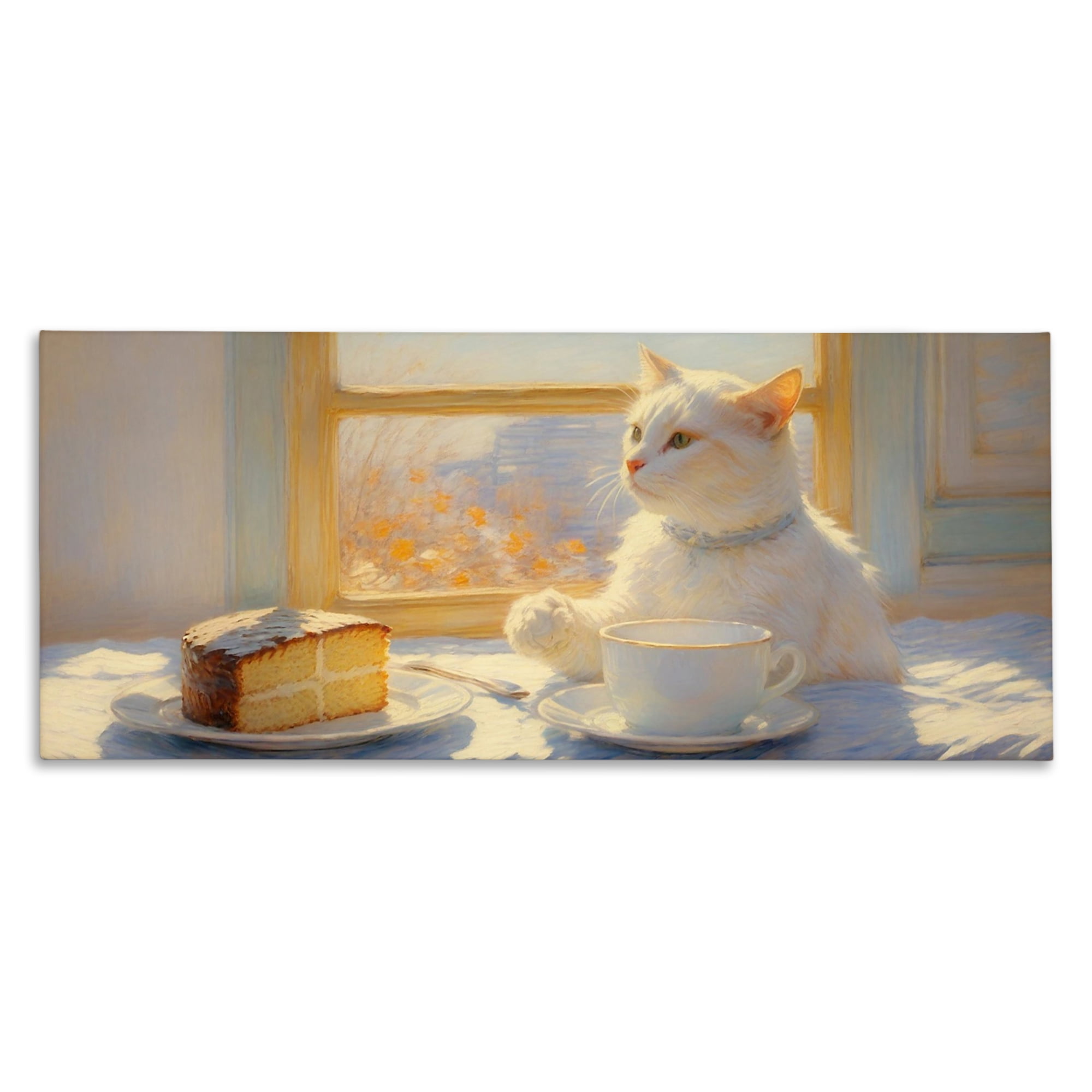Stupell Industries Sunlit Tea Party Cat Canvas Wall Art, design by Angie Hawke