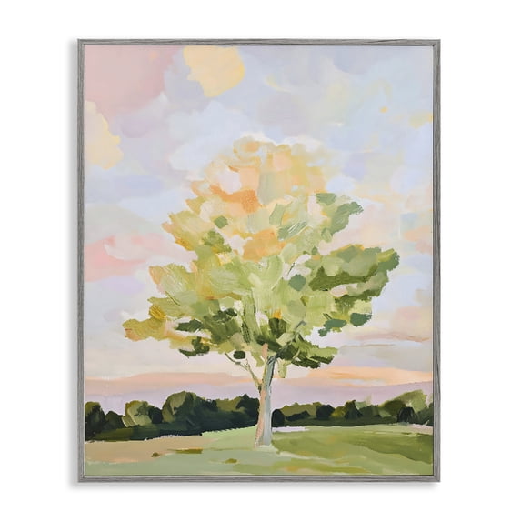 Stupell Industries Contemporary Sunlit Tree Landscape Impression Gray Framed Giclee Art, 11 x 14, by The Prints Vibe
