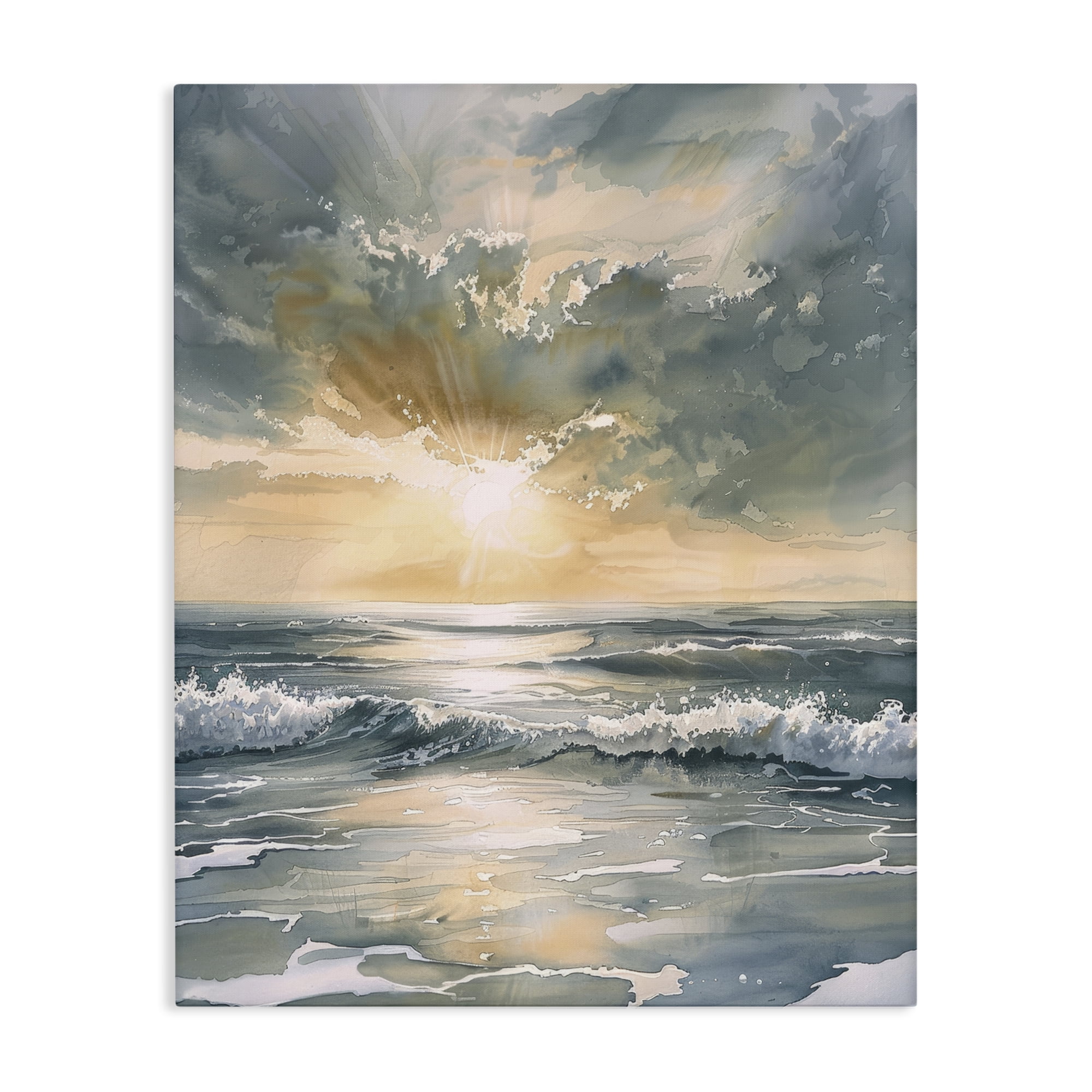 Stupell Industries Sunlit Waves Golden Reflection Canvas Wall Art, design by Petal Prints Design