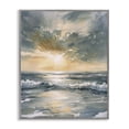 thumbnail image 1 of Stupell Industries Coastal Sunlit Waves Golden Reflection Gray Framed Giclee Art, 24 x 30, by Petals Prints Design, 1 of 8