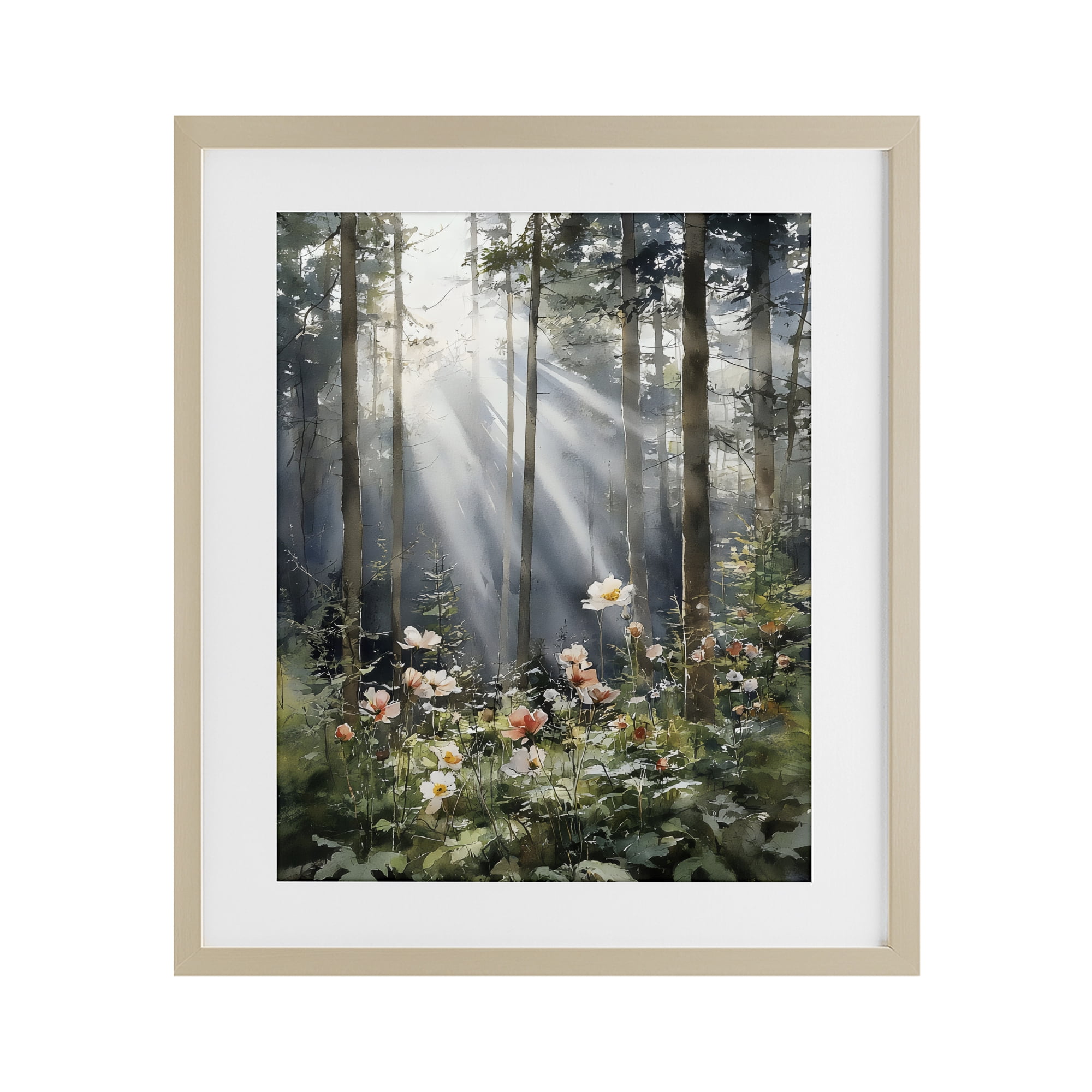 Stupell Industries Sunlit Woods In Morning Birch Framed Print Under Glass, design by Franklyn Gregory