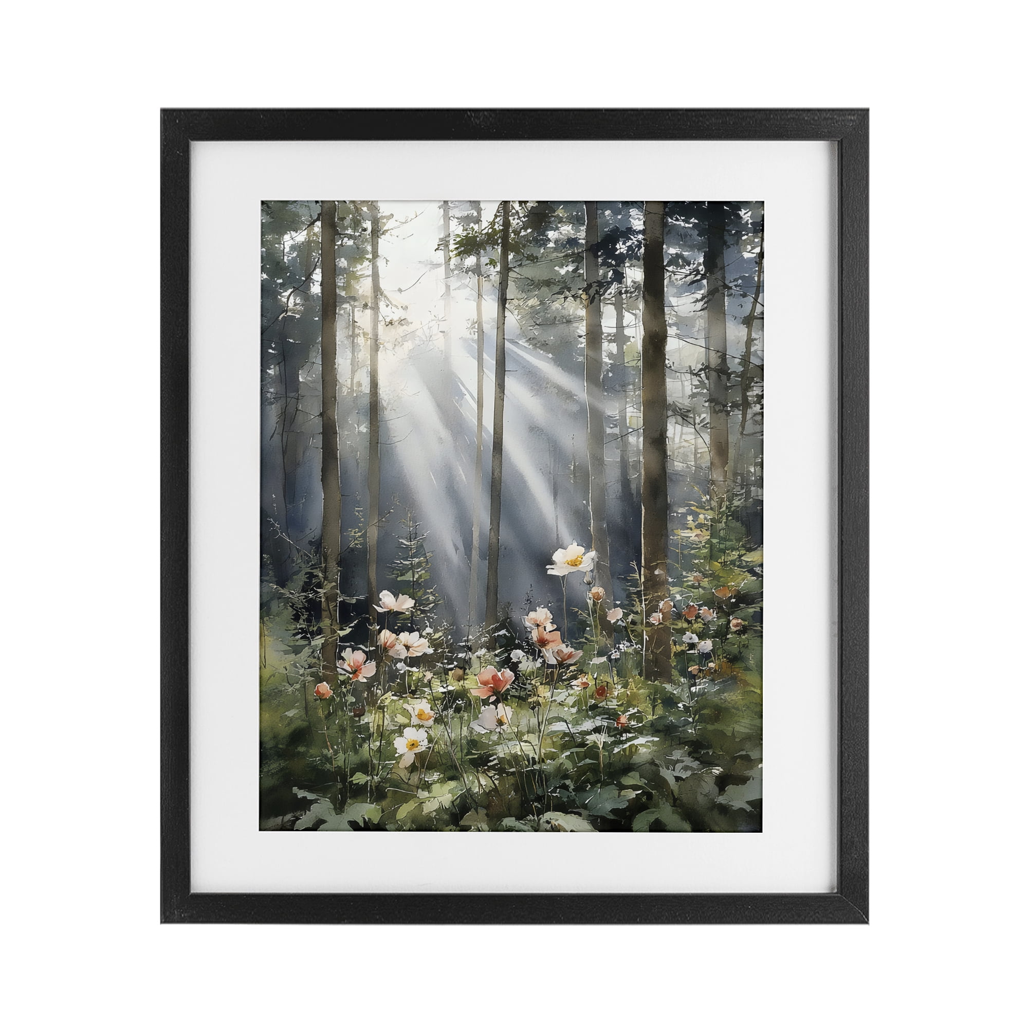 Stupell Industries Sunlit Woods In Morning Black Framed Print Under Glass, design by Franklyn Gregory