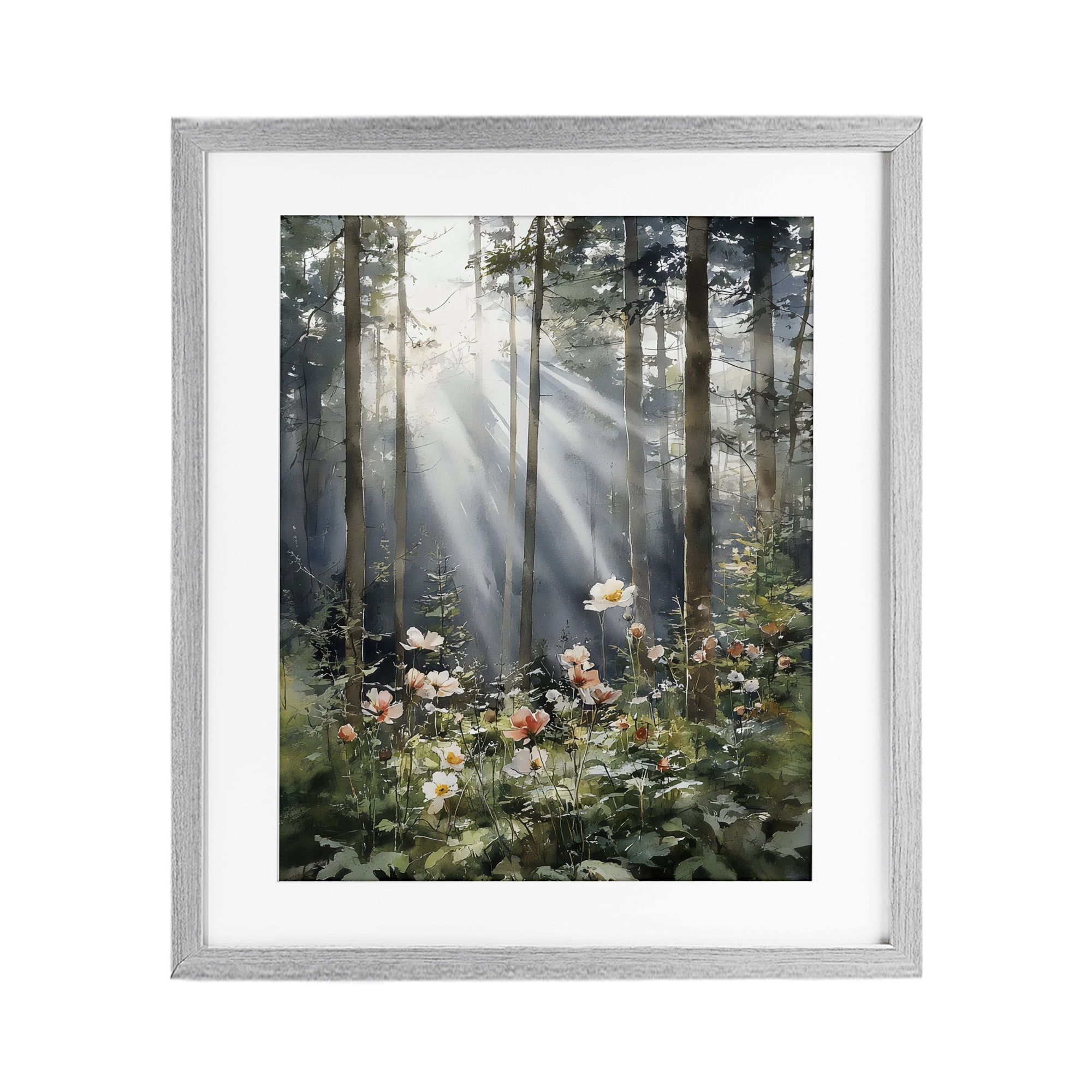 Stupell Industries Sunlit Woods In Morning Gray Framed Print Under Glass, design by Franklyn Gregory