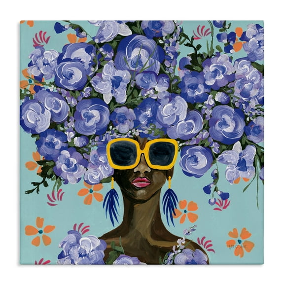 Stupell Industries Sunning In Blue Florals Canvas Wall Art design by Yvette St. Amant, 17 x 17