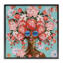 Stupell Industries Sunning In Florals Black Framed Giclee Art design by Yvette St. Amant, 12 x 12