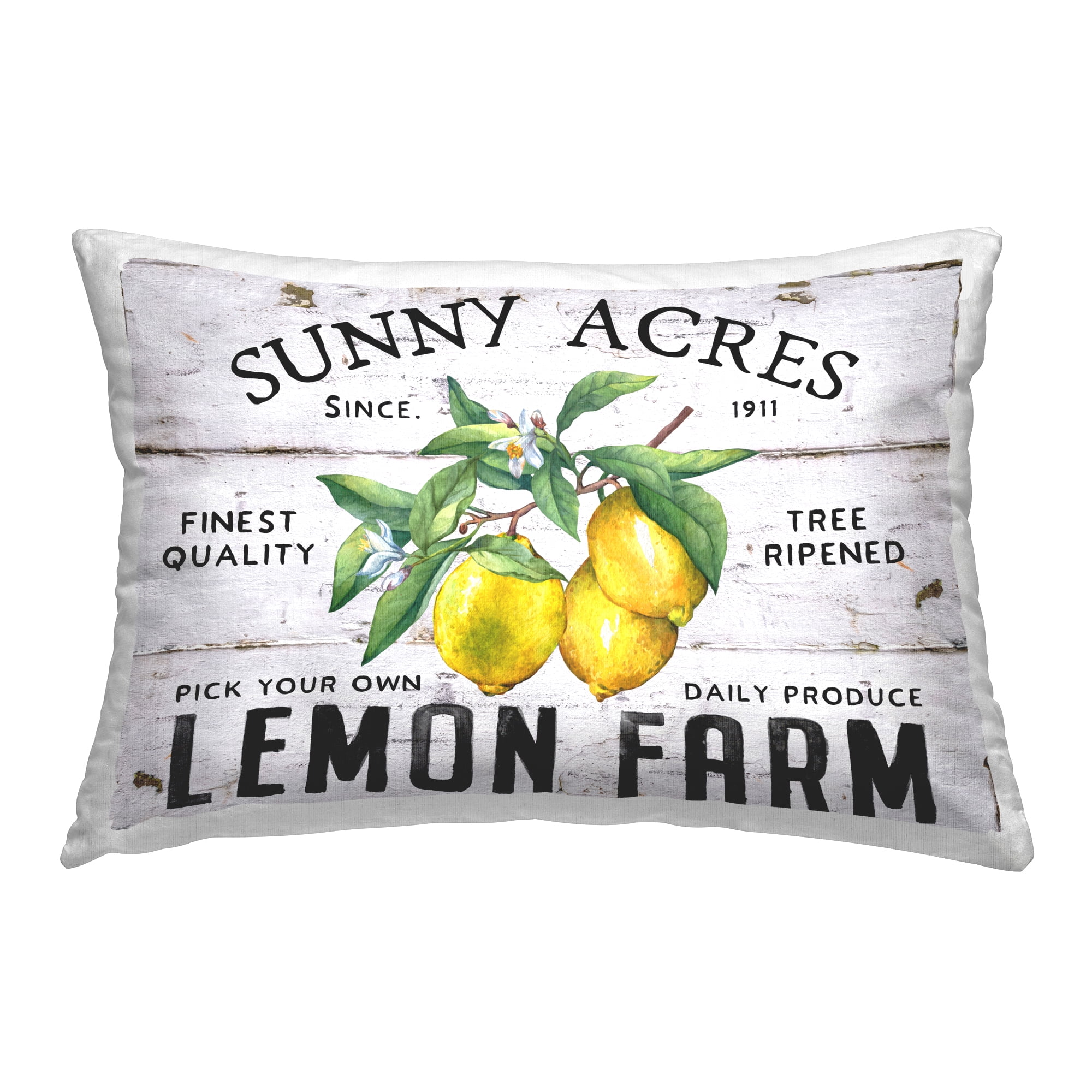 Stupell Industries Sunny Acres Lemon Farm Decorative Printed Throw Pillow Design by Creatif Belle.
