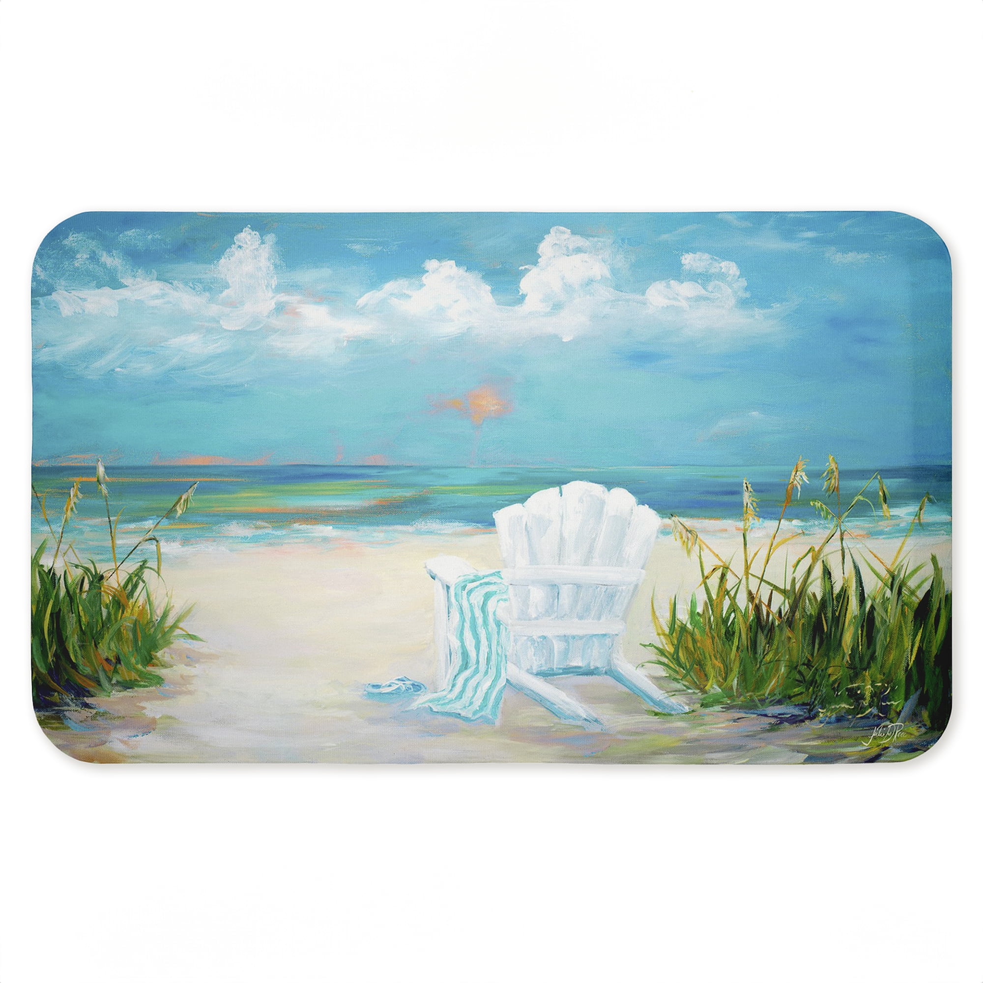 Stupell Industries Sunny Beach Scene Relaxation Printed Anti-Fatigue Floor Mat, design by Julie DeRice