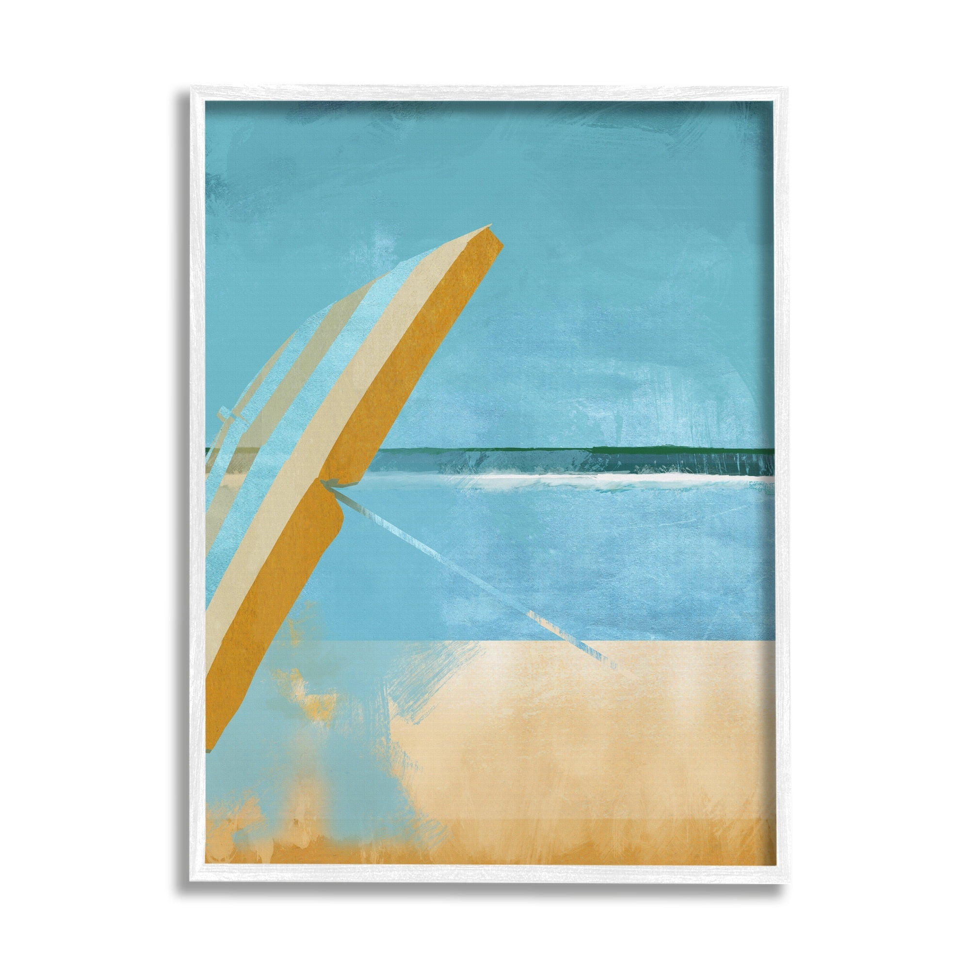 Stupell Industries Sunny Beach Umbrella Sea Horizon Minimalist Painting,24 x 30, Design by Porter Hastings