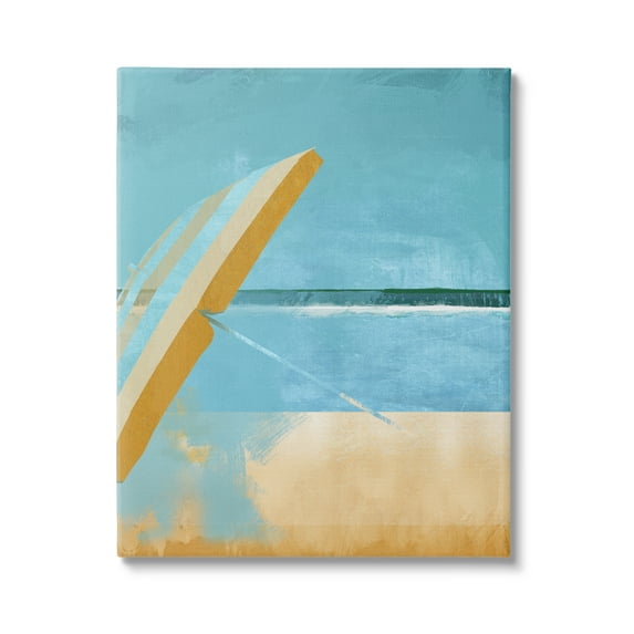Stupell Industries Sunny Beach Umbrella Sea Horizon Minimalist Painting,30 x 40, Design by Porter Hastings