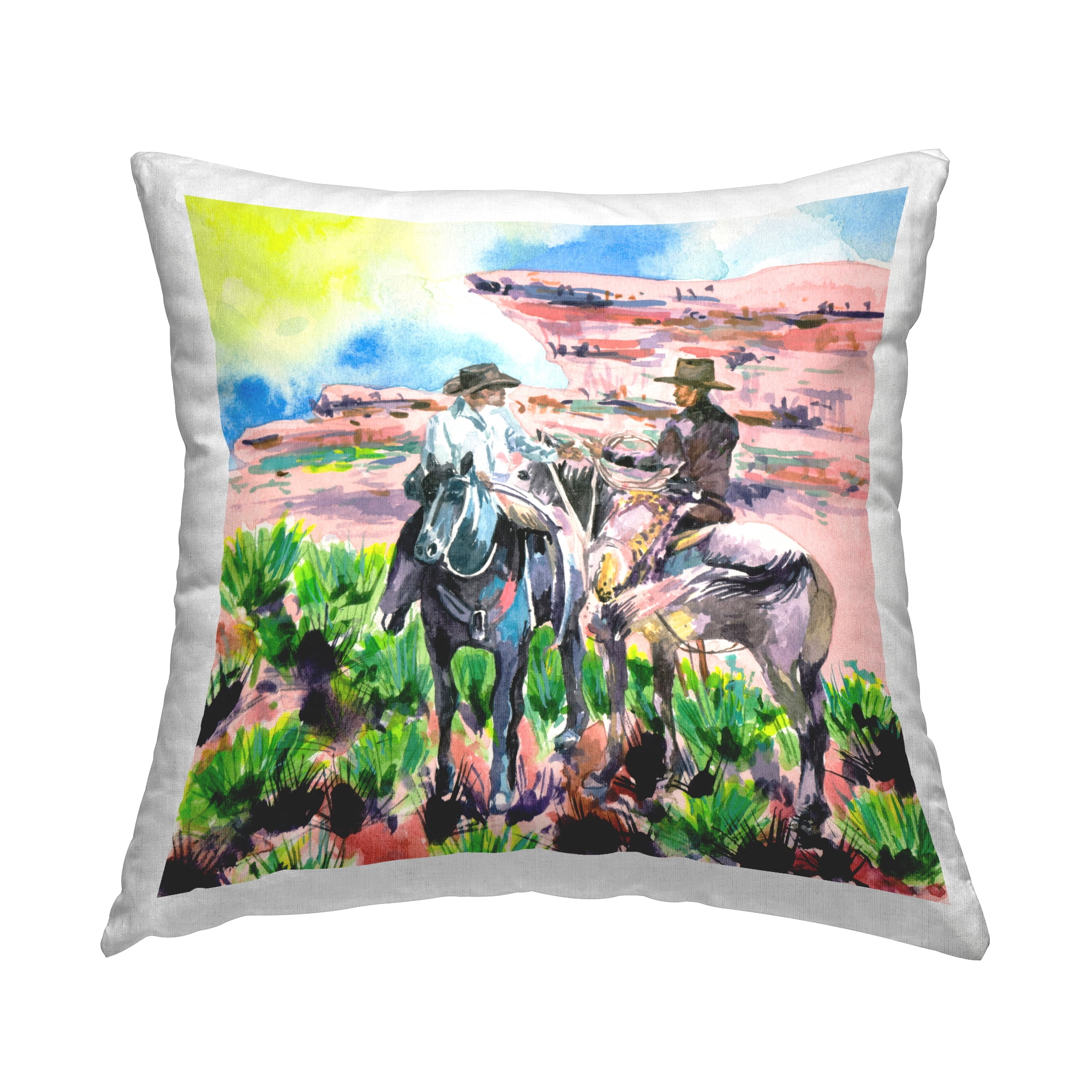 Stupell Industries Sunny Canyon Cowboys Decorative Printed Throw Pillow Design by Melissa Wang .