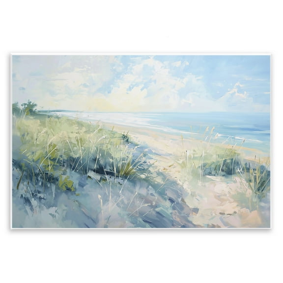 Stupell Industries Sunny Day At The Coast Nautical & Beach Painting Unframed Art Print Wall Art, 15 x 10