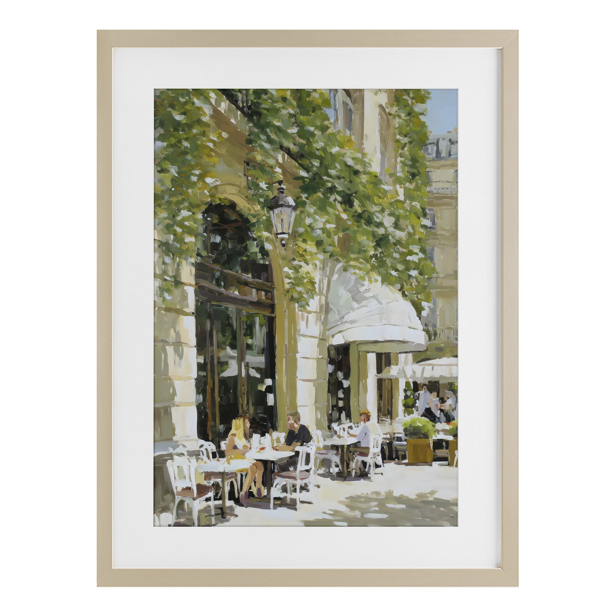 Stupell Industries Sunny Day Cafe Terrace Birch Framed Print Under Glass, design by Petal Prints Design