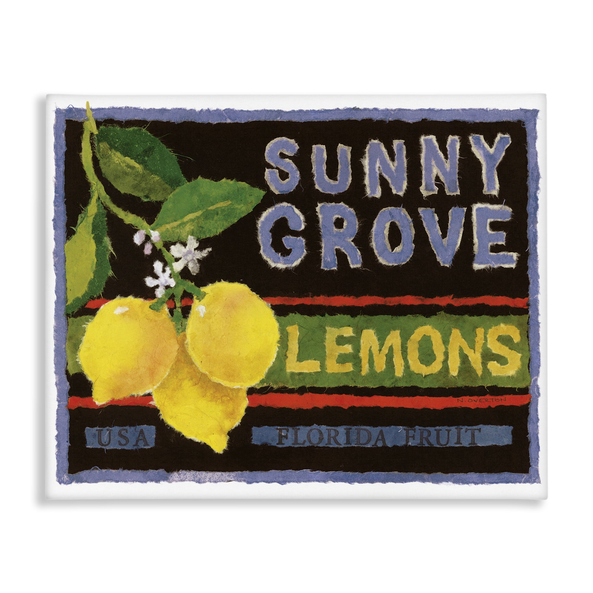 Stupell Industries Sunny Grove Lemons Food & Beverage Painting Gallery Wrapped Canvas Art Print Wall Art, 20 x 16