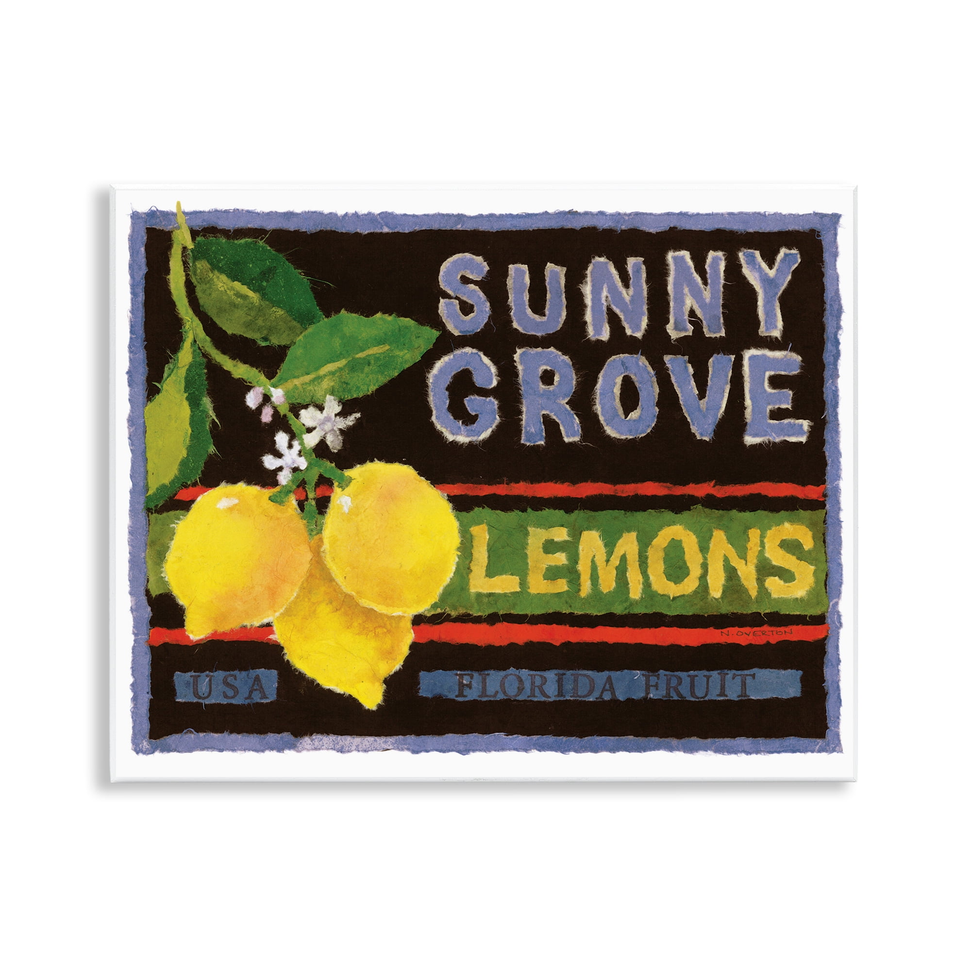 Sunny Grove Lemons Wall Plaque Art in Black and Yellow