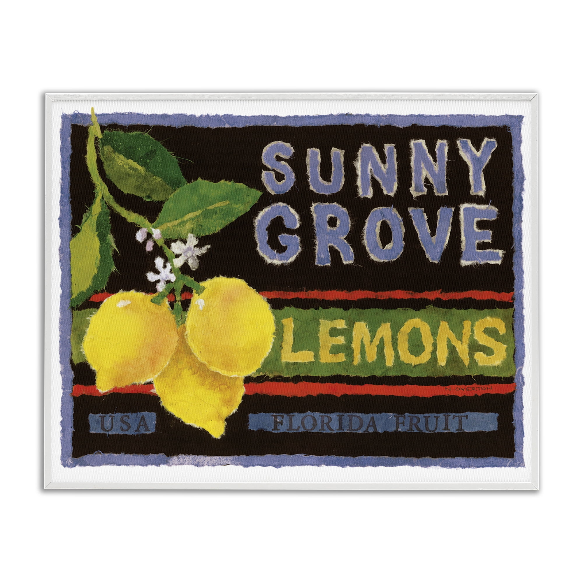 Stupell Industries Sunny Grove Lemons Food & Beverage Painting White Framed Art Print Wall Art, 14 x 11