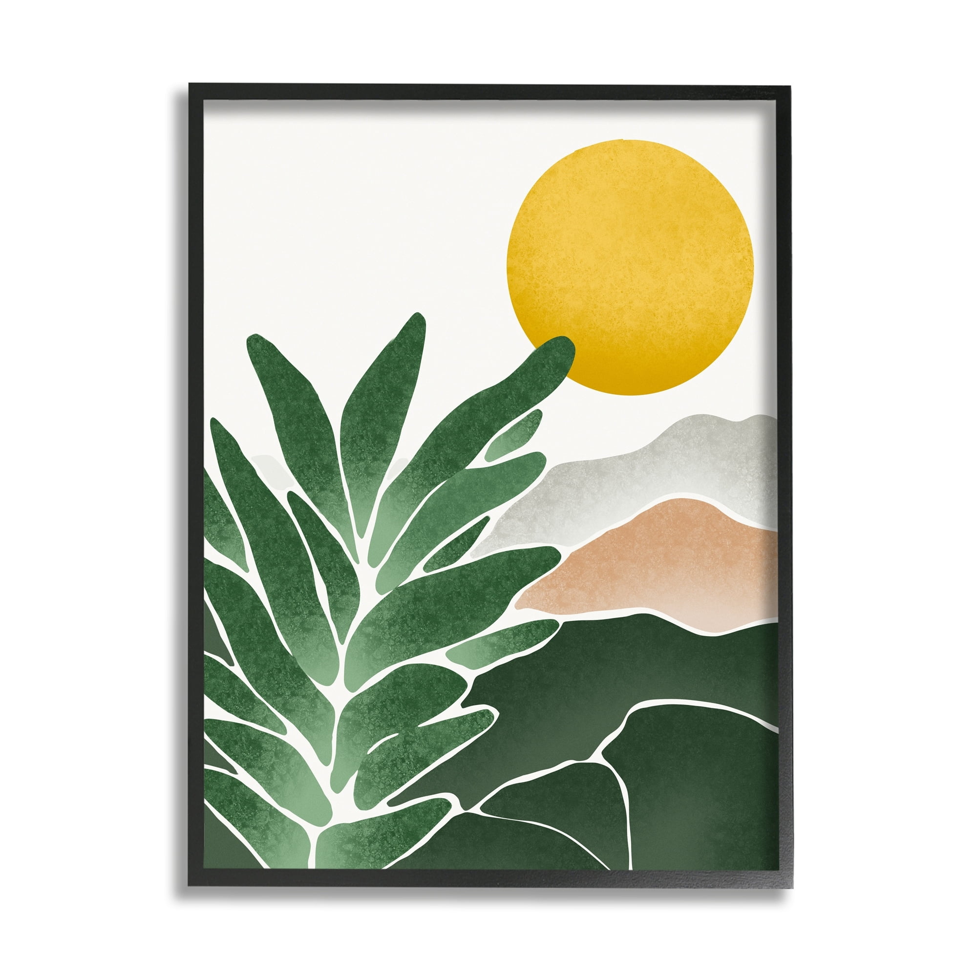Stupell Industries Sunny Hills Botanical Nature Scene Botanical & Floral Painting Black Framed Art Print Wall Art
