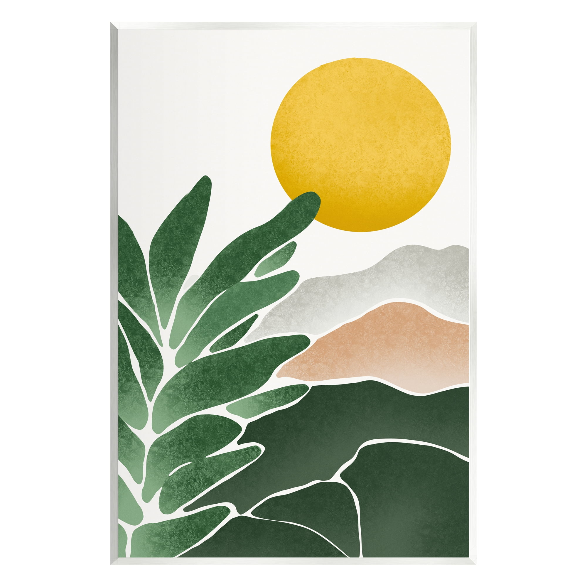 Sunny Hills Botanical Nature Scene Wall Art in Green and Yellow