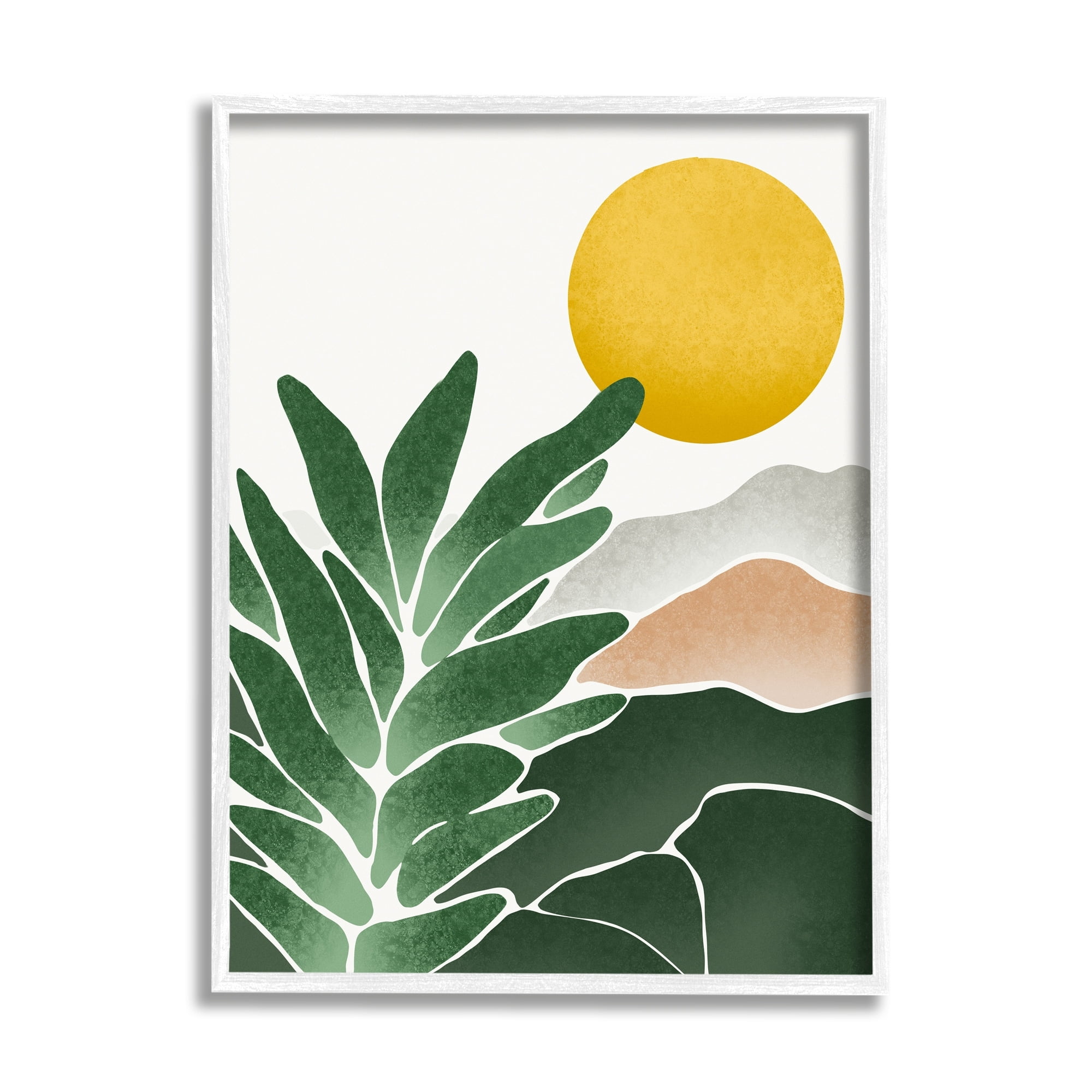 Stupell Industries Sunny Hills Botanical Nature Scene Botanical & Floral Painting White Framed Art Print Wall Art