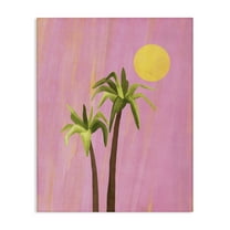 Stupell Industries Sunny Palm Trees Pink Plants & Flowers Painting Wrapped Canvas Art Print Wall Art, 16 x 20