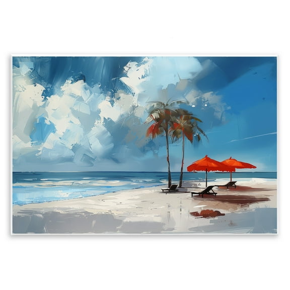 Stupell Industries Sunny Seaside Palette Nautical & Beach Painting Unframed Art Print Wall Art, 15 x 10