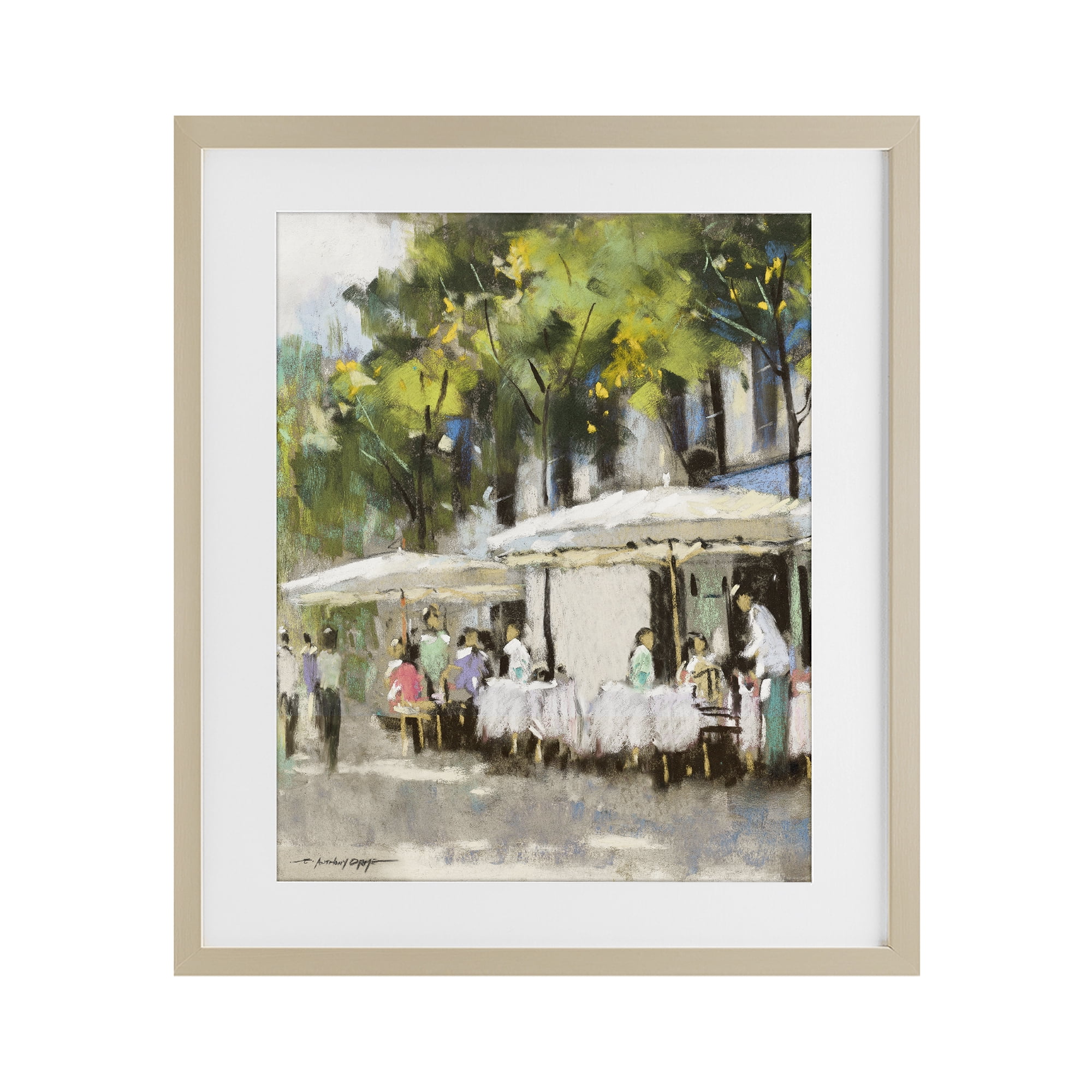 Stupell Industries Sunny Street Cafe Dining Birch Framed Print Under Glass, design by Anthony Orme