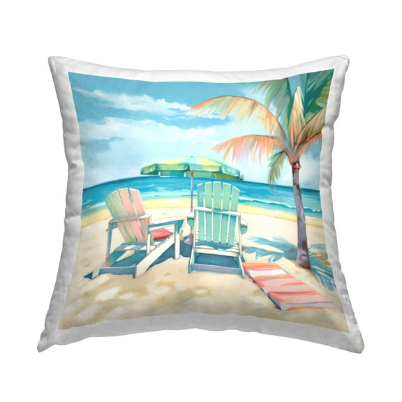 Stupell Industries Sunny Summer Beach Decorative Printed Throw Pillow Design by Irena Orlov .