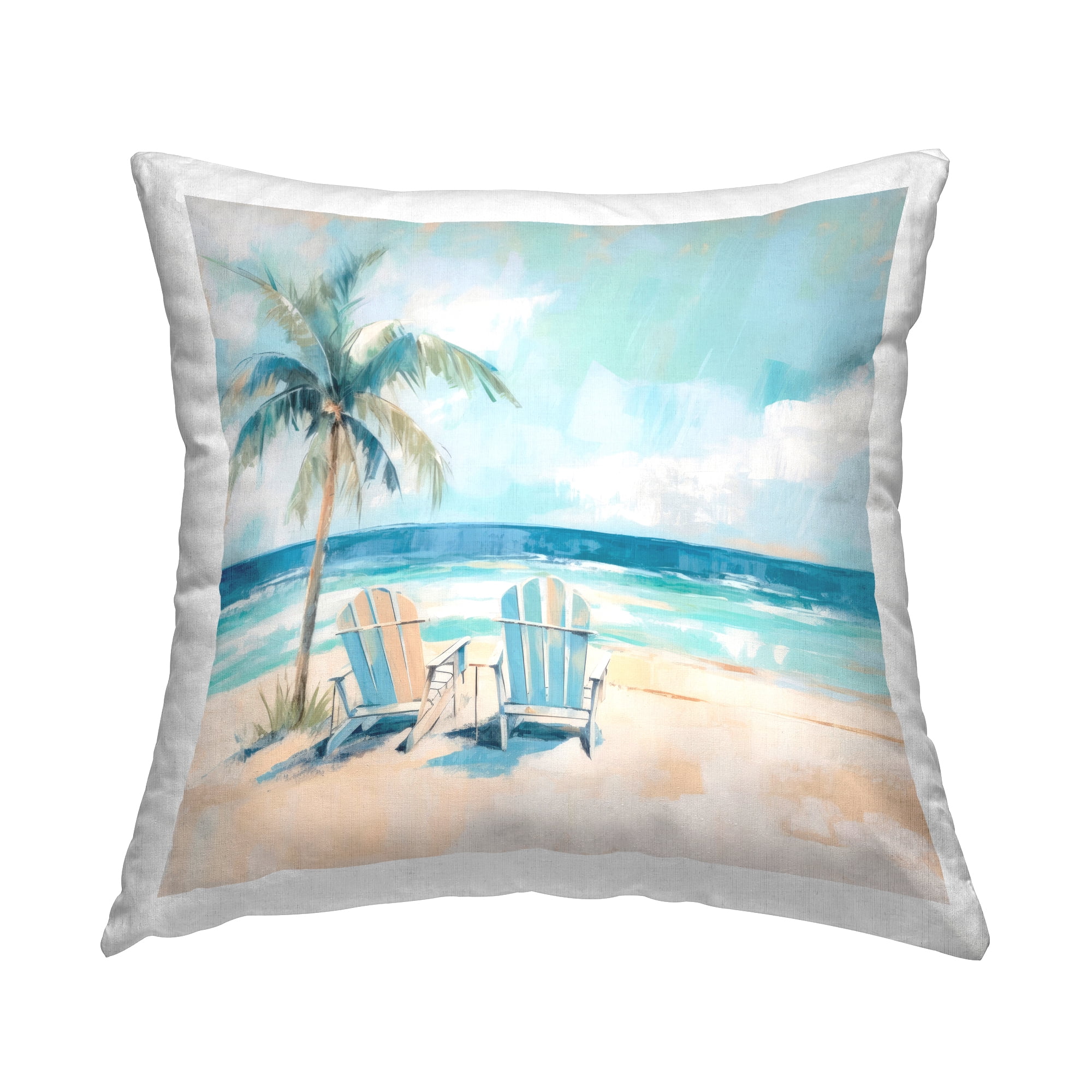 Stupell Industries Sunny Tropical Beach View Decorative Printed Throw Pillow Design by Irena Orlov .