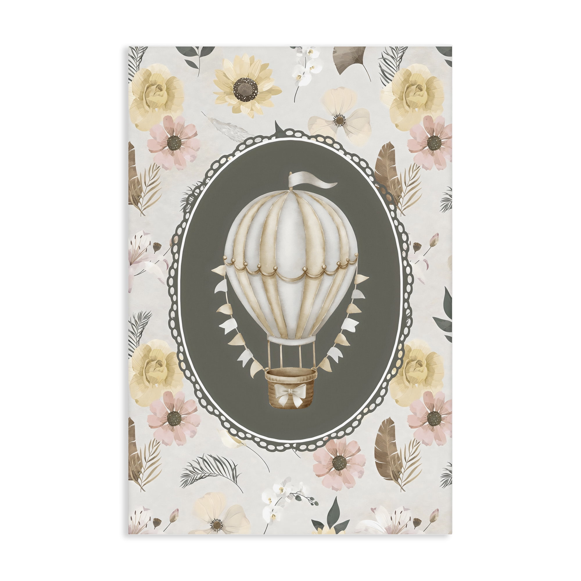 Stupell Industries Sunnyside Balloon over Florals Canvas Wall Art, design by Ink Drop Loft