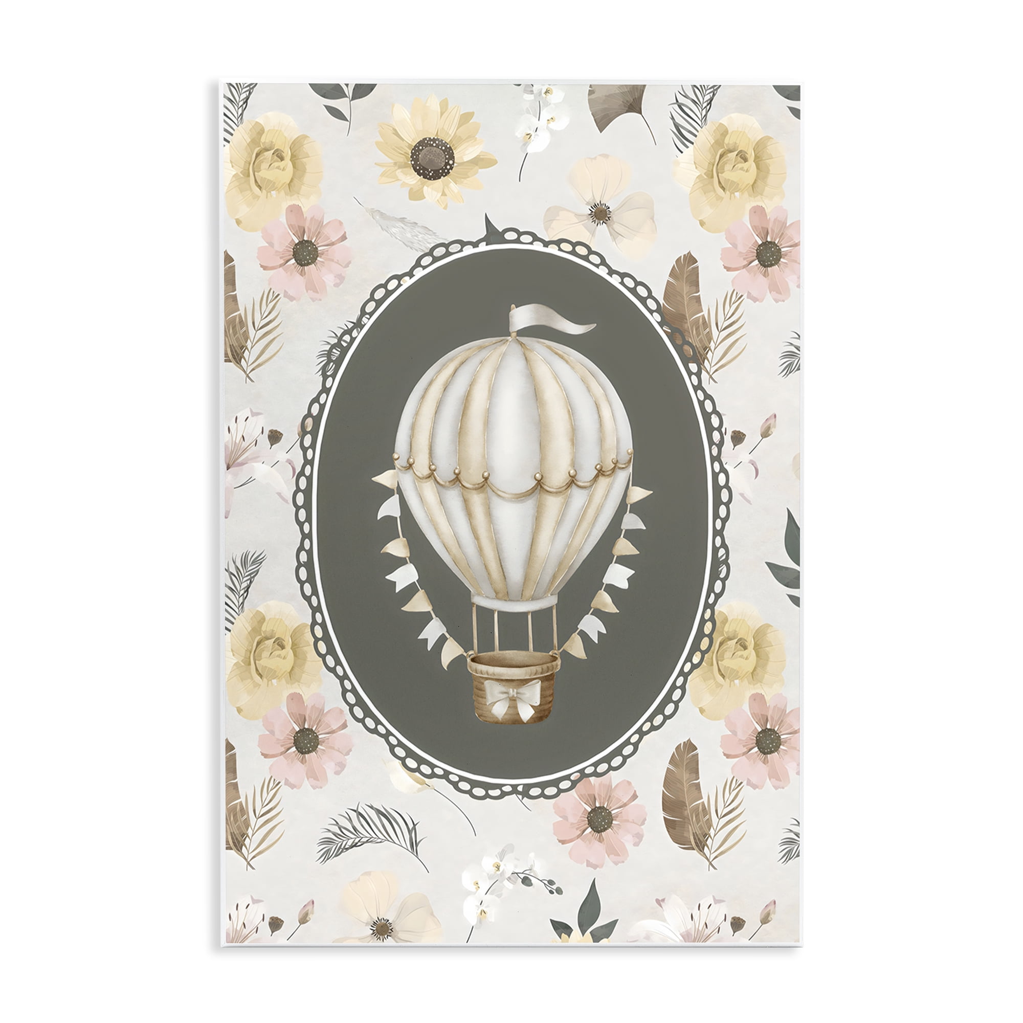 Stupell Industries Sunnyside Balloon over Florals Wall Plaque Art, design by Ink Drop Loft