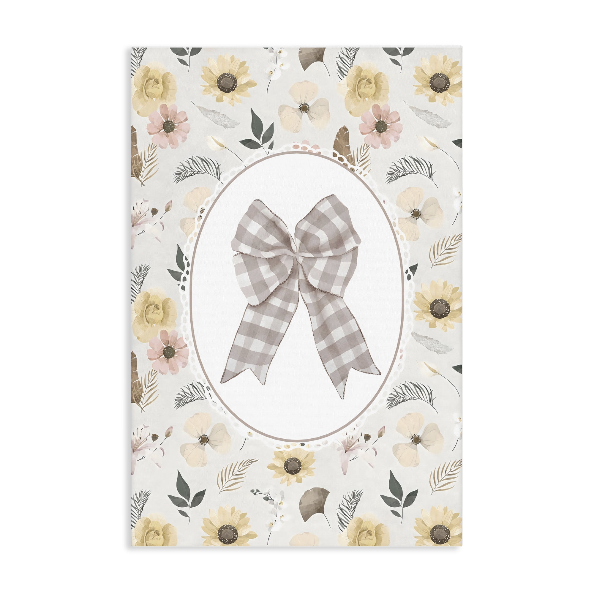 Stupell Industries Sunnyside Bow in Gingham Canvas Wall Art, design by Ink Drop Loft