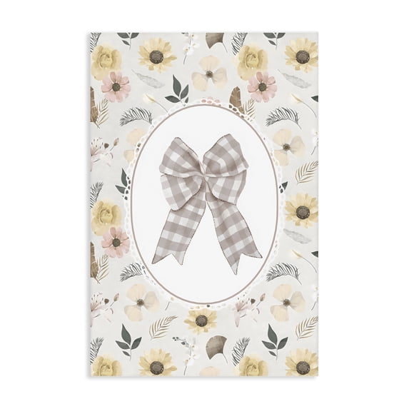 Stupell Industries Cottage Sunnyside Bow in Gingham Canvas Art, 16 x 24, by Ink Drop Loft