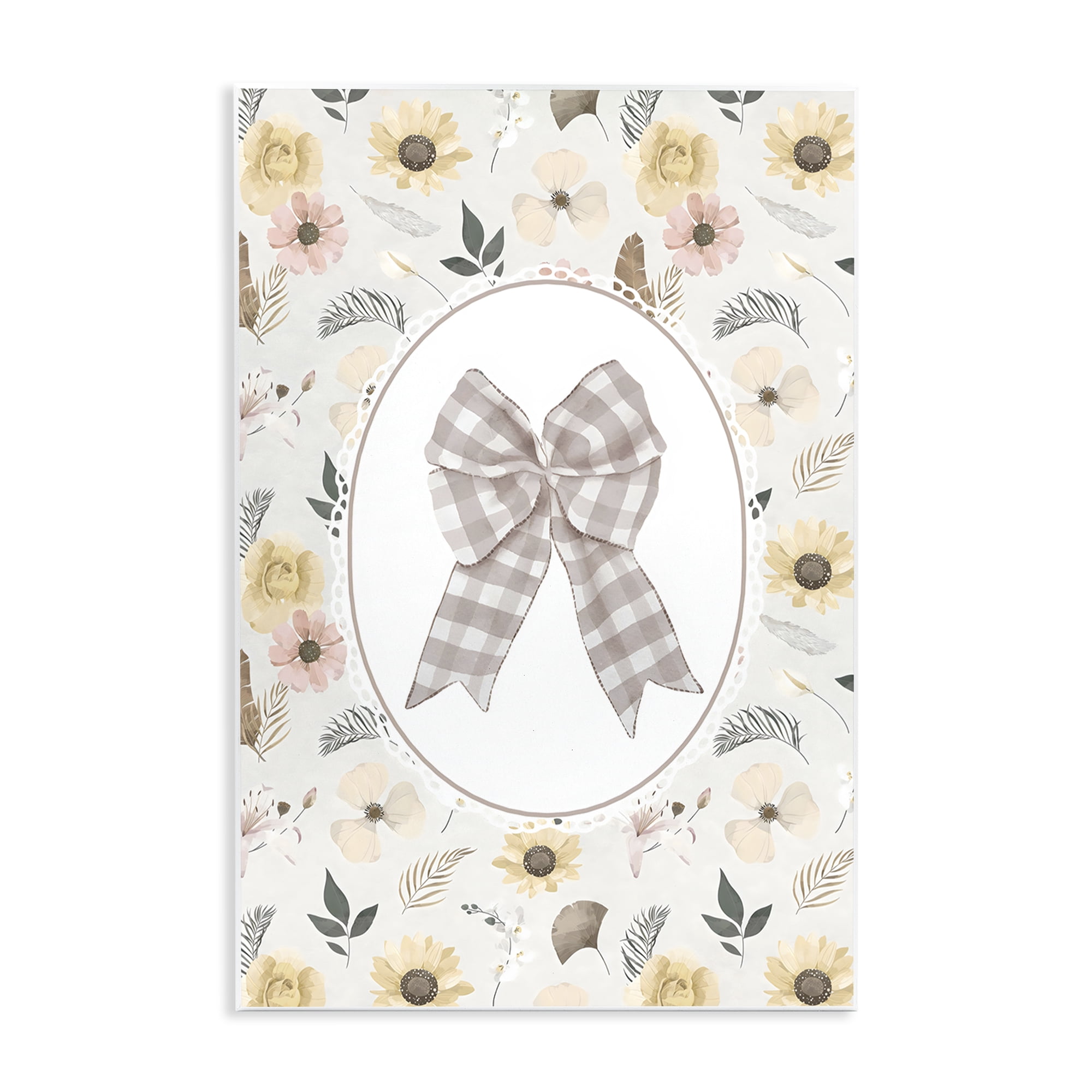 Stupell Industries Sunnyside Bow in Gingham Wall Plaque Art, design by Ink Drop Loft